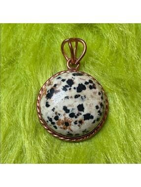 Dalmatian Stone Pendant with Copper Setting